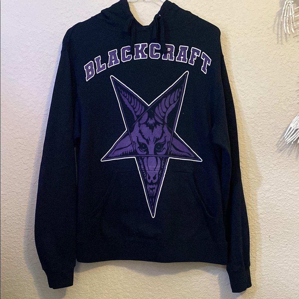 Black and Purple Pentagram Crew Neck Sweater